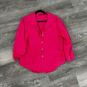 Zara Hot Pink Button Down